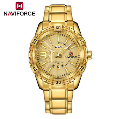 NAVIFORCE  Men's Watch Gold Luxury Sport Waterproof WristWatch Clock Business Casual Stainless Steel Watches for Men