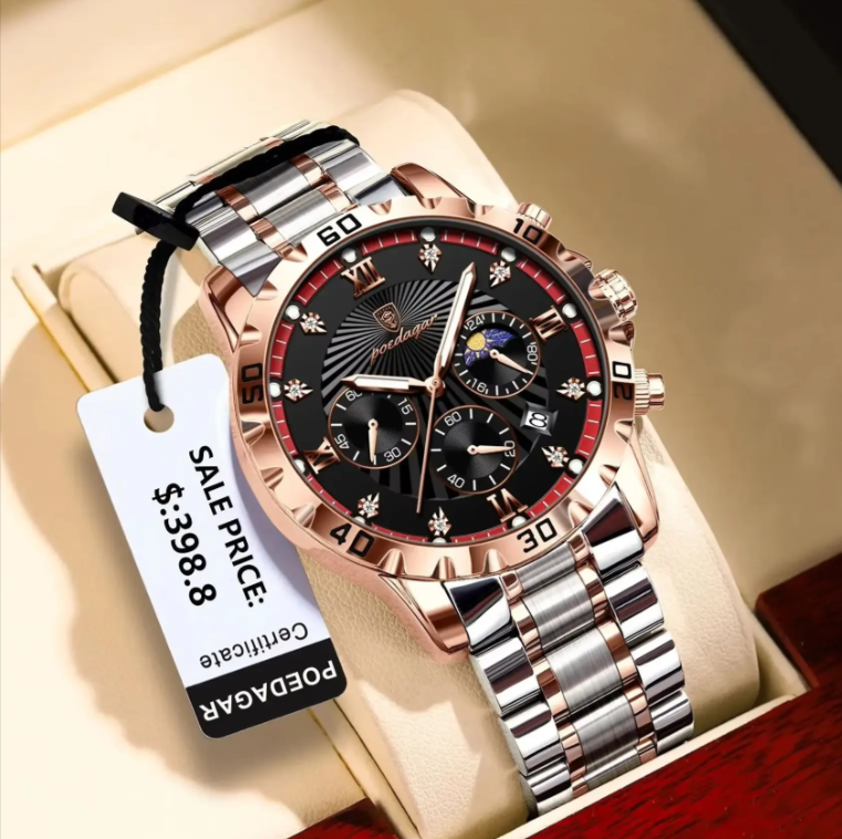 POEDAGAR Watch Men  Luxury Full Steel Waterproof Mens Watches Montre Homme New Casual Luminous Sports Mens Wristwatch Clock