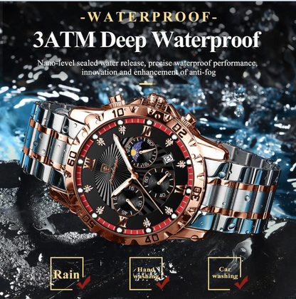 POEDAGAR Watch Men  Luxury Full Steel Waterproof Mens Watches Montre Homme New Casual Luminous Sports Mens Wristwatch Clock