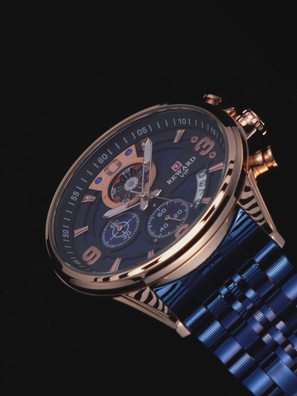 REWARD RD81057M Luxury Men’s Quartz Chronograph Watch – Stainless Steel, Auto Date, Waterproof
